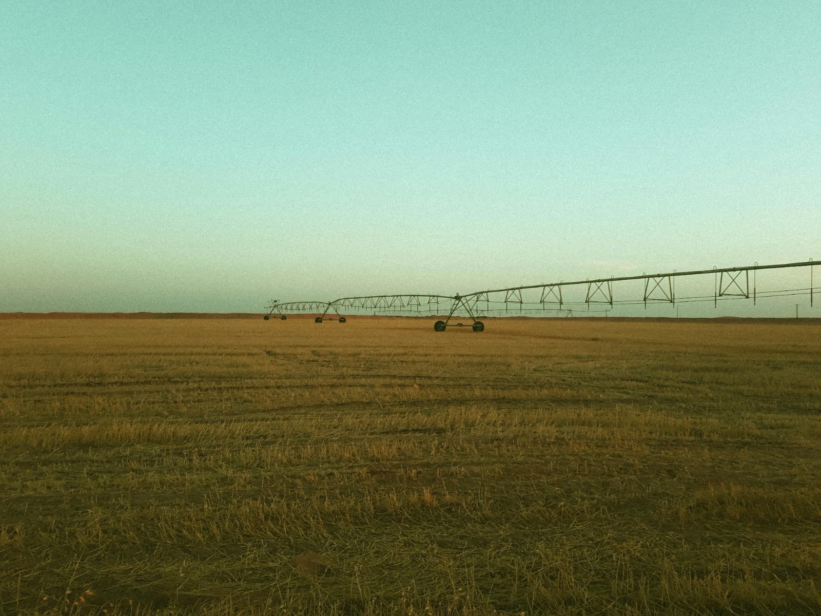 Aerial view of African farmland with modern agriculture technology