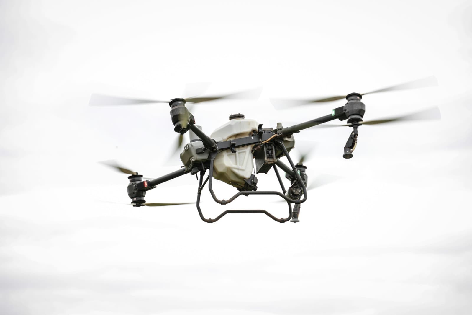 Aerial view of African farmland with modern agriculture technology